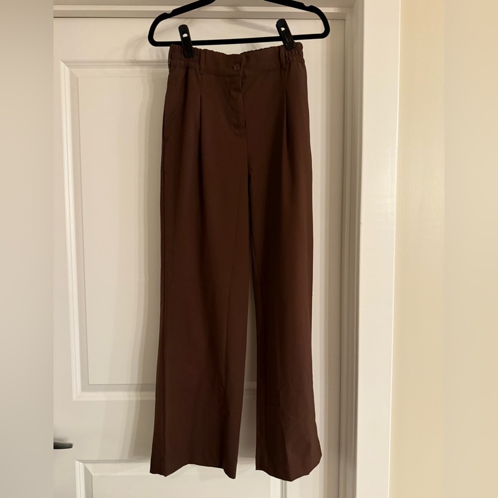 Beyond Yoga Brown Status Wide Leg Trouser 31” Size XS